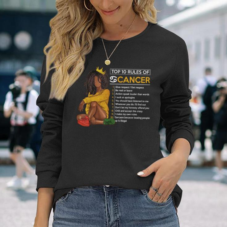 Top 10 Rules Of Cancer Zodiac Sign Horoscope Birthday Long Sleeve T-Shirt Gifts for Her