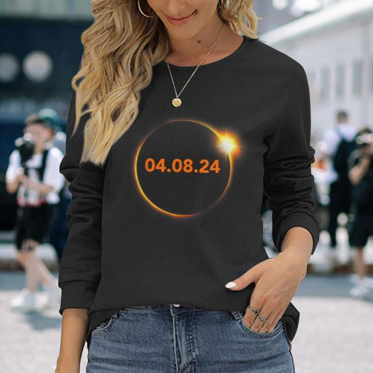 Total Solar Eclipse 04082024 Totality Long Sleeve Gifts for Her