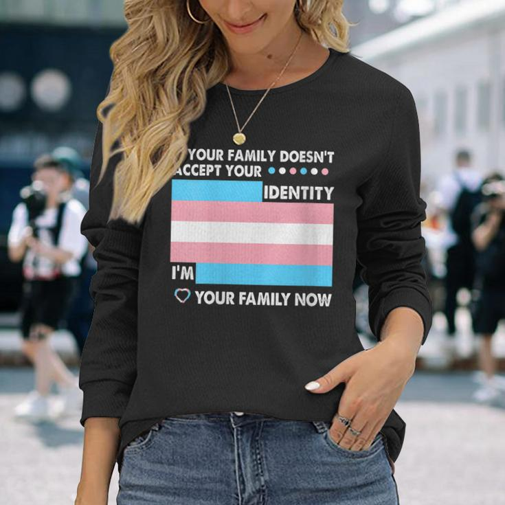 Transgender Support Trans Dad Mom Lgbt Ally Pride Flag Long Sleeve T-Shirt T-Shirt Gifts for Her