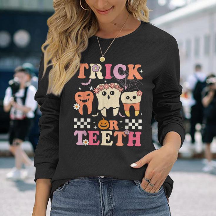 Trick Or Th Dental Treat Dentist Assistant Halloween Long Sleeve T-Shirt Gifts for Her