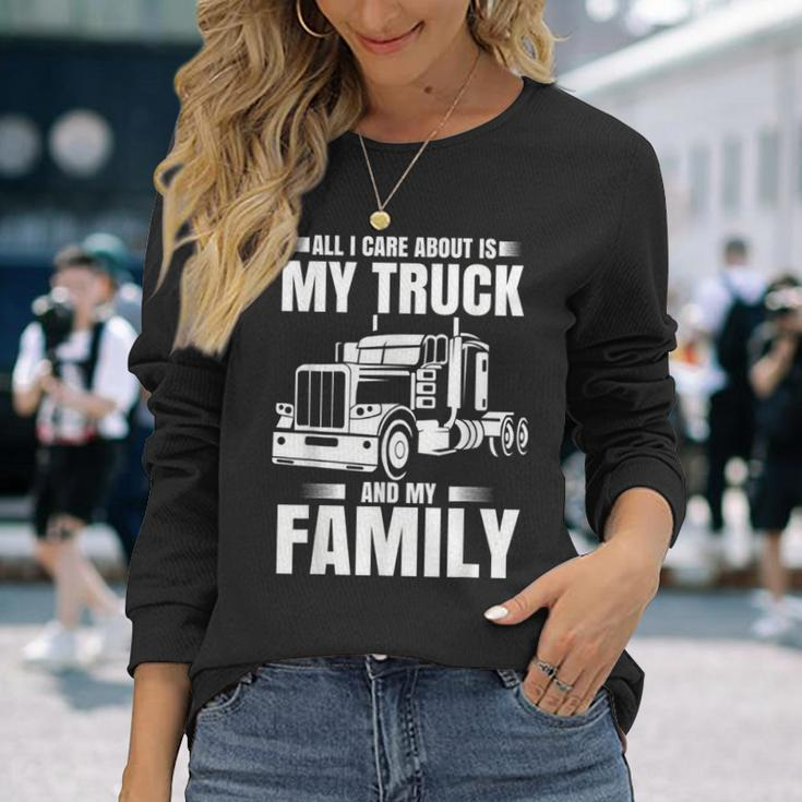 Trucker Men Truck Driver Husband Semi Trailer Long Sleeve T-Shirt Gifts for Her