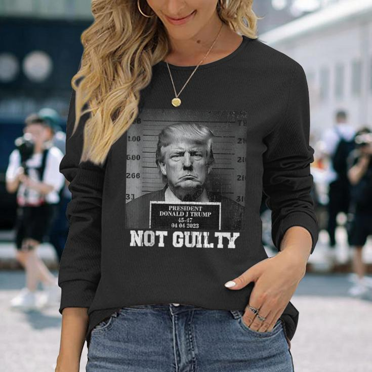 Trump Not Guilty 2024 Free Trump Long Sleeve T-Shirt Gifts for Her