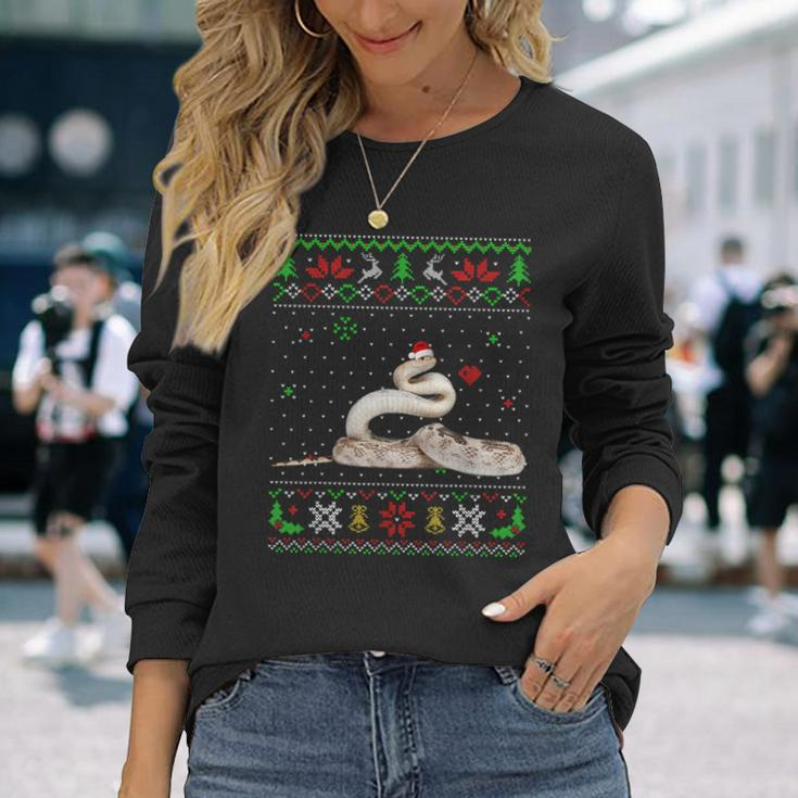 Ugly Christmas Pajama Sweater Snake Animals Lover Long Sleeve T-Shirt Gifts for Her