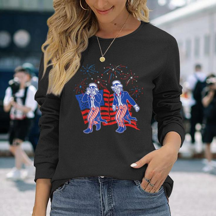 Uncle Sam Griddy 4Th Of July Independence Day Boy Long Sleeve T-Shirt T-Shirt Gifts for Her