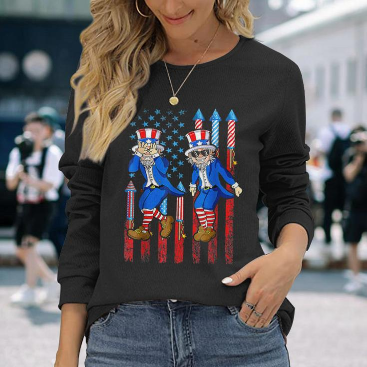 Uncle Sam Griddy 4Th Of July Independence Day Flag Us Long Sleeve T-Shirt T-Shirt Gifts for Her