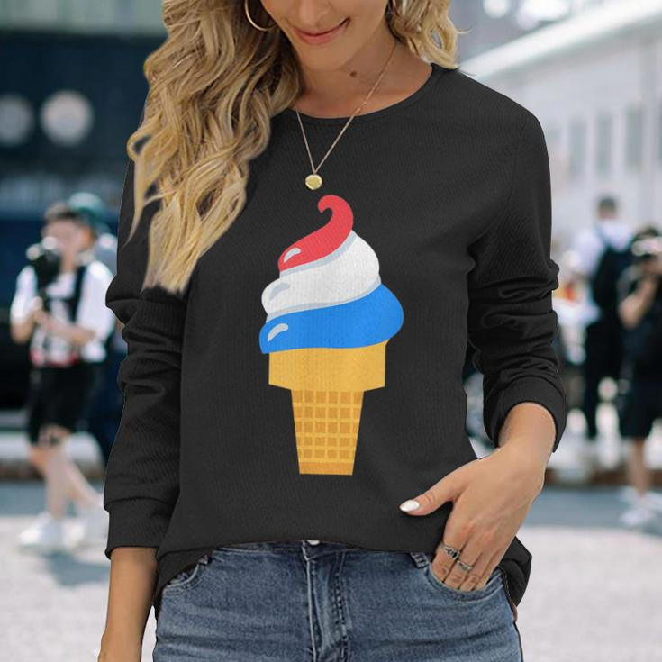 Usa Ice Cream Cone Cute For 4Th Of July Usa Long Sleeve T-Shirt T-Shirt Gifts for Her