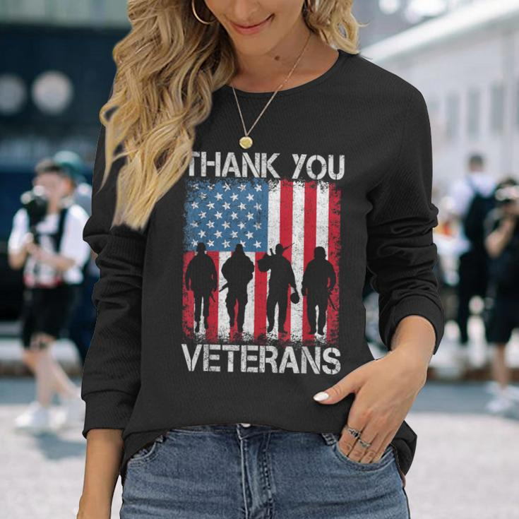 Veterans Day Thank You Veterans Proud Long Sleeve T-Shirt Gifts for Her