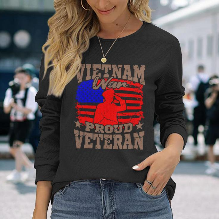 Veterans Day Vietnam War Proud Veteran 259 Long Sleeve T-Shirt Gifts for Her