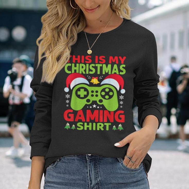 This Is My Video Gaming Christmas Gamer Gaming Xmas Long Sleeve T-Shirt Gifts for Her
