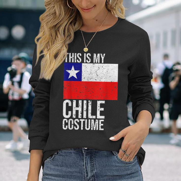 Vintage This Is My Chile Flag Costume For Halloween Chile Long Sleeve T-Shirt T-Shirt Gifts for Her