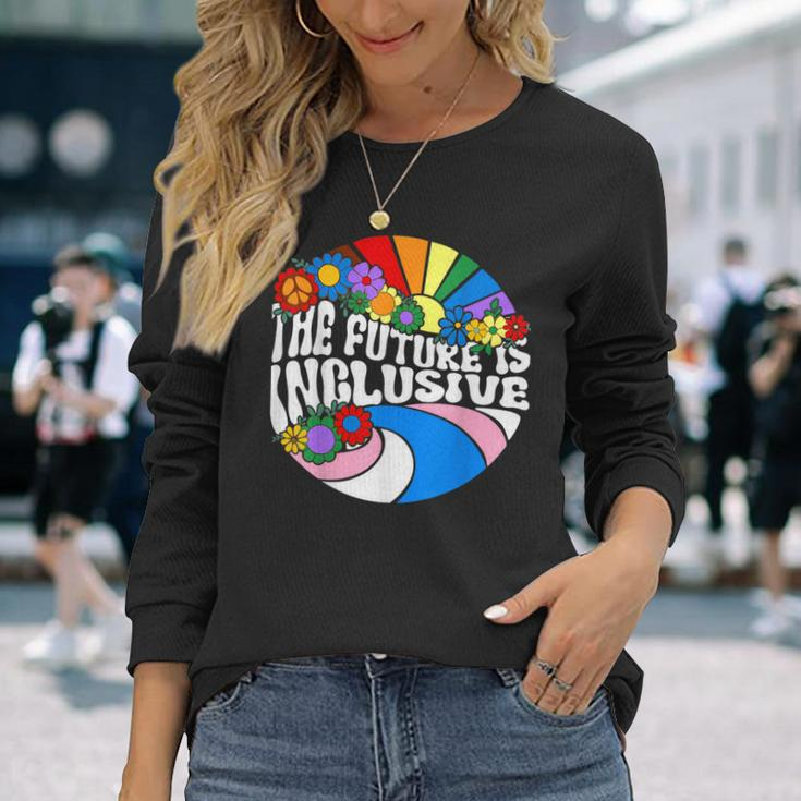 Vintage The Future Is Inclusive Lgbt Gay Rights Pride Long Sleeve T-Shirt Gifts for Her