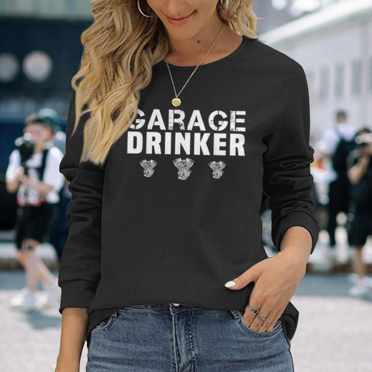 Vintage Garage Drinker Retro Drinker Humor Fathers Day Humor Long Sleeve T-Shirt T-Shirt Gifts for Her