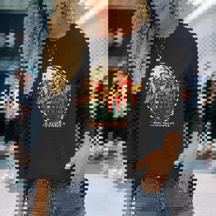 Vintage Grover Beach California Mountain Hiking Souvenir Long Sleeve T-Shirt Gifts for Her