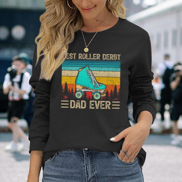 Vintage Retro Best Roller Derby Dad Ever Fathers Day Long Sleeve T-Shirt T-Shirt Gifts for Her