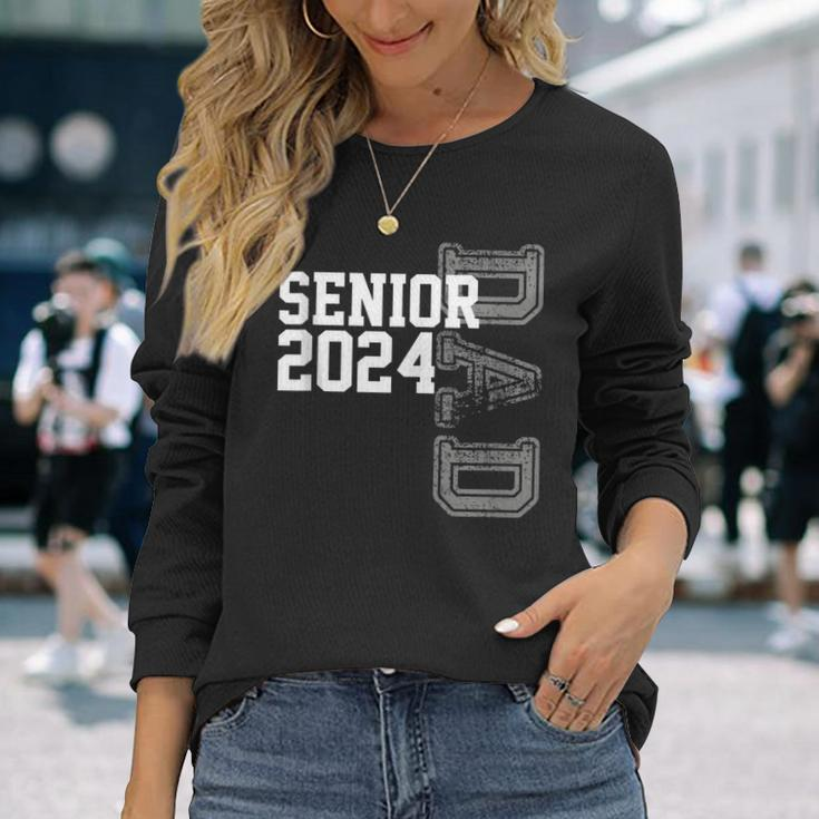 Vintage Senior 2024 Class Grad Proud Dad Class Of 2024 Long Sleeve T-Shirt T-Shirt Gifts for Her