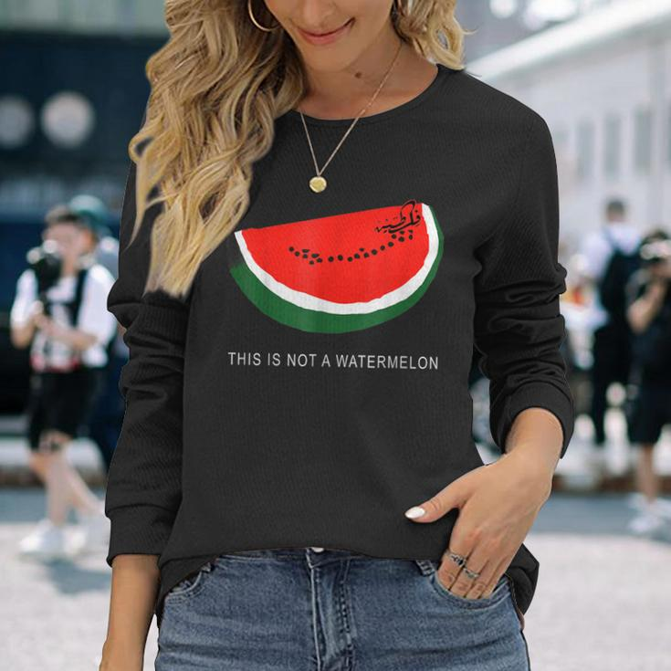 Watermelon 'This Is Not A Watermelon' Palestine Collection Long Sleeve T-Shirt Gifts for Her