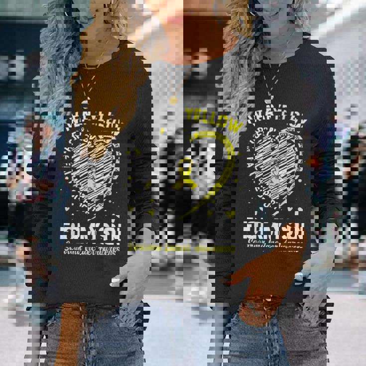 I Wear Yellow For My Son Sarcoma Cancer Awareness Long Sleeve T-Shirt T-Shirt Gifts for Her I Wear Yellow For My Son Sarcoma Cancer Awareness Long Sleeve T-Shirt T-Shirt Gifts for Her