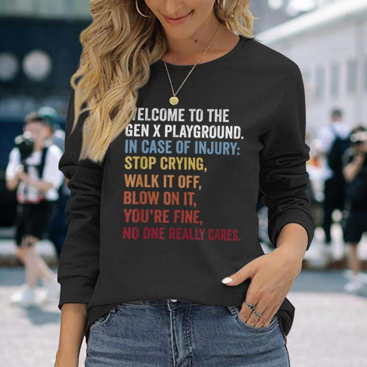 Welcome To The Gen X Playground Generation X 1980 Millennial Long Sleeve Gifts for Her