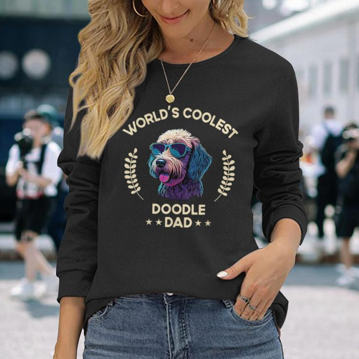 Worlds Coolest Dog Dad Papa Men Doodle Long Sleeve T-Shirt Gifts for Her