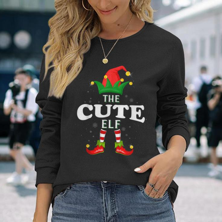 Xmas Cute Elf Family Matching Christmas Pajama Long Sleeve T-Shirt Gifts for Her