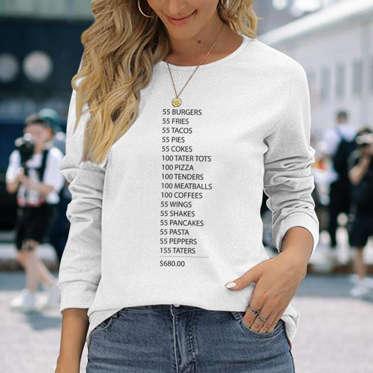 55 Burgers 55 Fries I Think You Should Leave Long Sleeve T-Shirt T-Shirt Gifts for Her