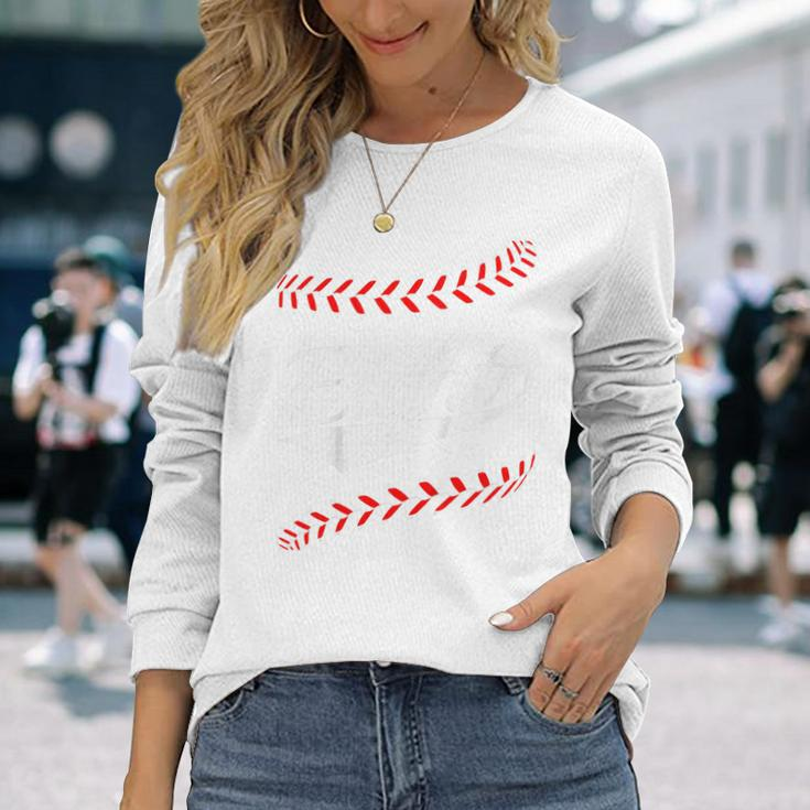 8 Year Old 8Th Baseball Softball Birthday Party Boys Girls Long Sleeve T-Shirt Gifts for Her