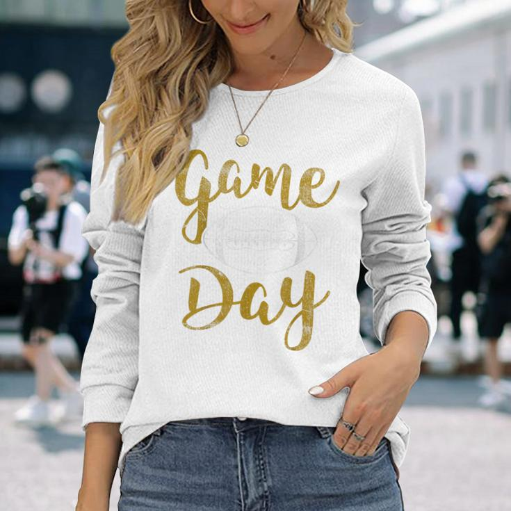 Game Day Football Cute Football Top Long Sleeve Gifts for Her