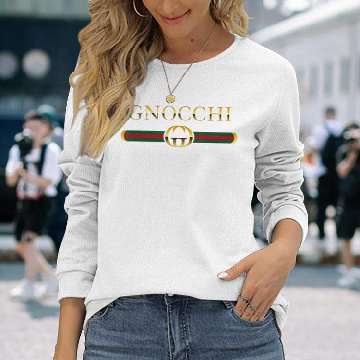 Graphic Gnocchi Italian Pasta Novelty Food Long Sleeve T-Shirt Gifts for Her