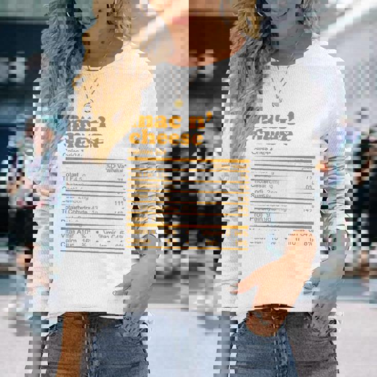 Mac And Cheese Nutrition Facts 2021 Thanksgiving Nutrition Long Sleeve T-Shirt Gifts for Her