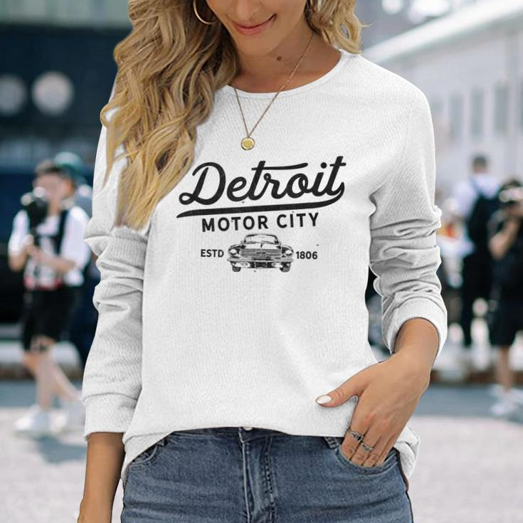 Motor City Muscle Car Detroit Novelty Long Sleeve T-Shirt T-Shirt Gifts for Her