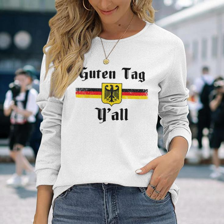 Oktoberfest German Flag Eagle Prost Guten Tag Y'all Fun Long Sleeve T-Shirt Gifts for Her