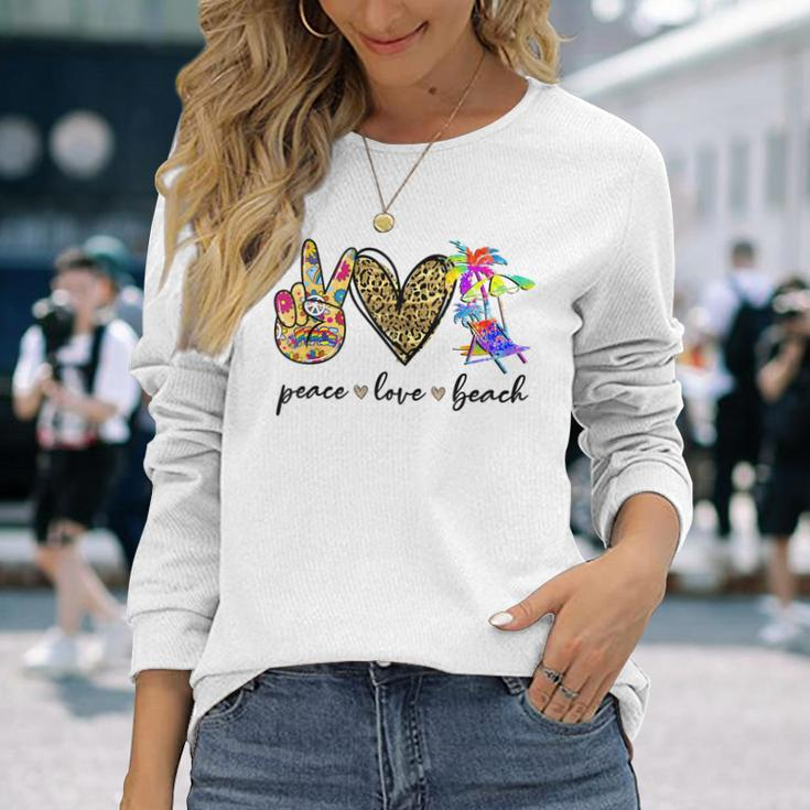 Peace Love Beach Summer Vacation Beach Lovers Vacation Long Sleeve T-Shirt T-Shirt Gifts for Her