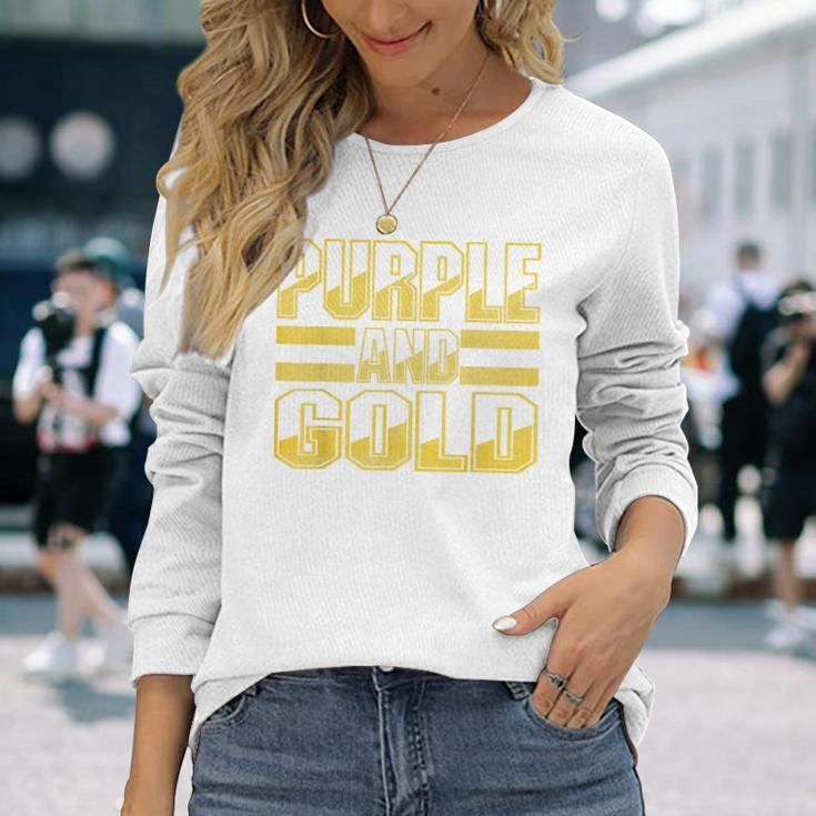 Purple & Gold Game Day Group For High School Football Long Sleeve Gifts for Her