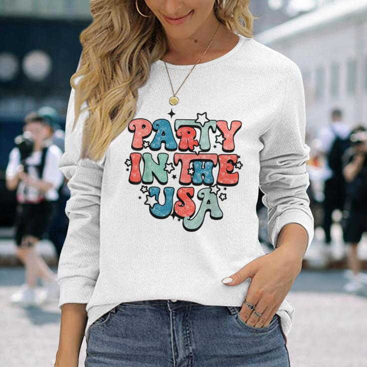 Retro Party In The Usa 4Th Of July America Fourth Of July Usa Long Sleeve T-Shirt T-Shirt Gifts for Her