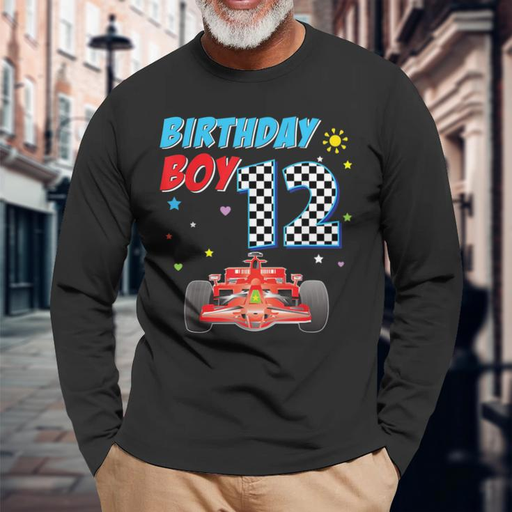 12Th Twelfth Happy Birthday Racing Car Boy 12 Year Old Kid Racing Long Sleeve T-Shirt T-Shirt Gifts for Old Men