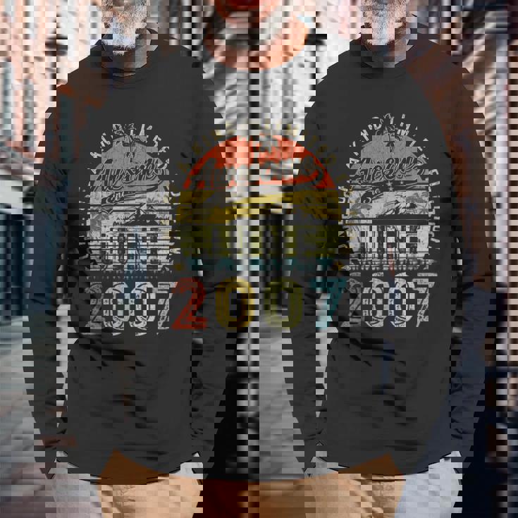 16 Year Old Awesome Since June 2007 16Th Birthday Long Sleeve T-Shirt Gifts for Old Men