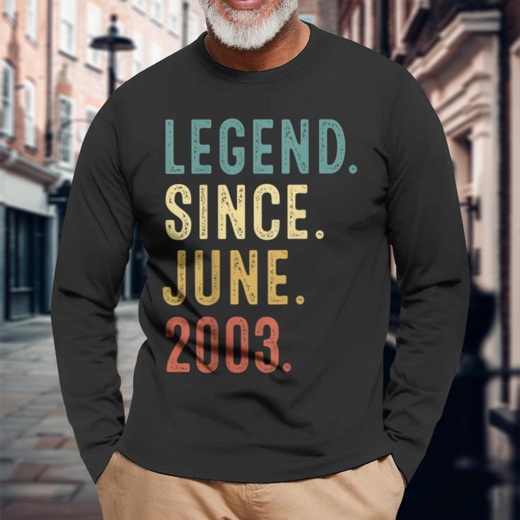 19 Years Old Legend Since June 2003 19Th Birthday Long Sleeve T-Shirt T-Shirt Gifts for Old Men