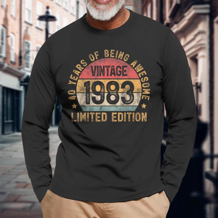 1983 Turning 40 Bday 40Th Birthday 40 Years Old Vintage Long Sleeve T-Shirt T-Shirt Gifts for Old Men