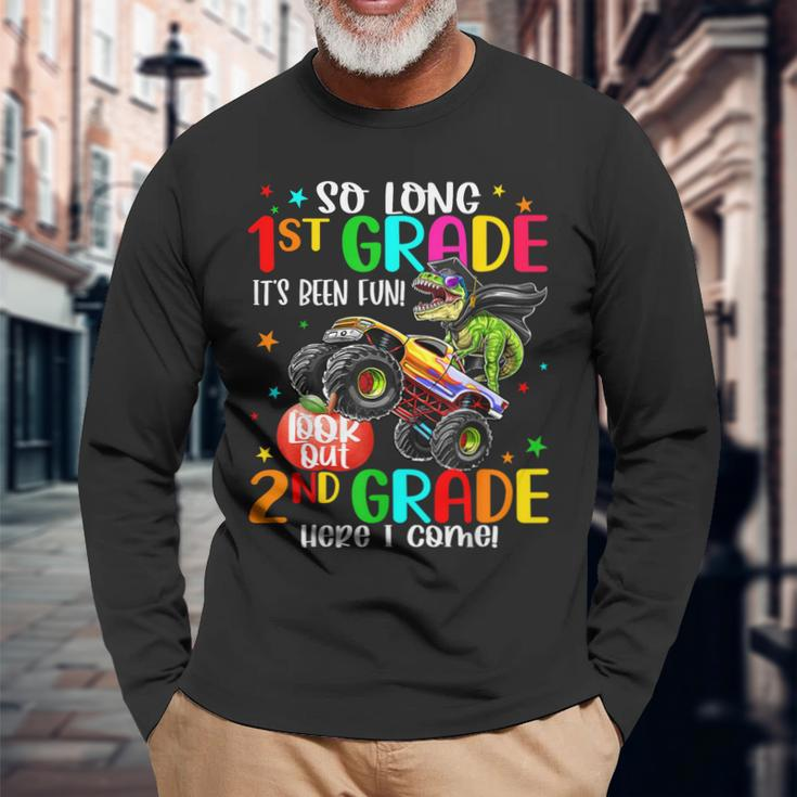 1St Grade Graduation Dinosaurs Truck 2Nd Grade Here We Come Long Sleeve T-Shirt T-Shirt Gifts for Old Men