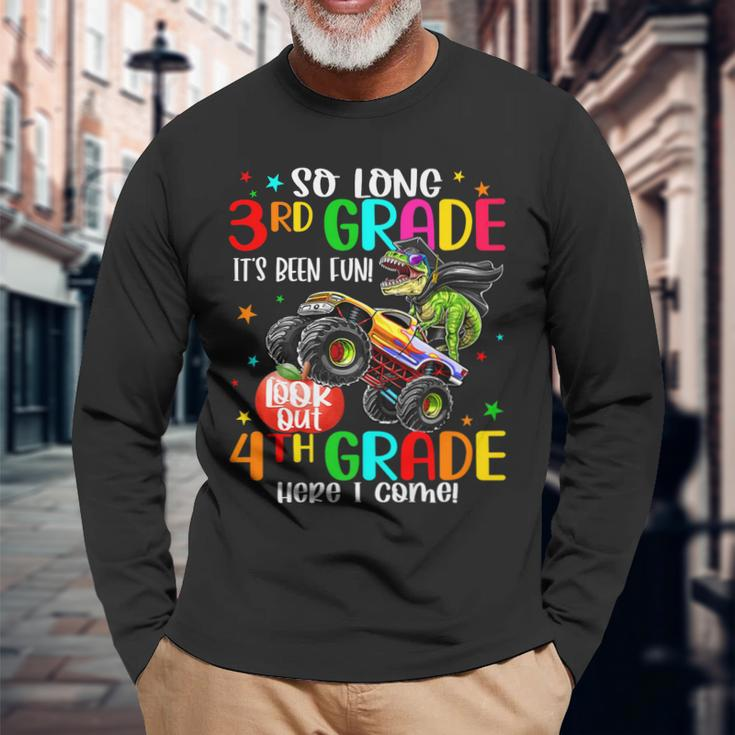 3Rd Grade Graduation Dinosaurs Truck 4Th Grade Here We Come Long Sleeve T-Shirt T-Shirt Gifts for Old Men