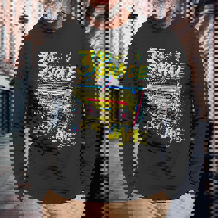 3Rd Grade Is My Jam 80S Boombox Third Grade Back To School 80S Vintage Long Sleeve T-Shirt T-Shirt Gifts for Old Men