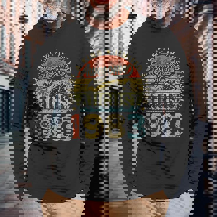 40 Years Old Made In 1983 Vintage August 1983 40Th Birthday Long Sleeve T-Shirt Gifts for Old Men