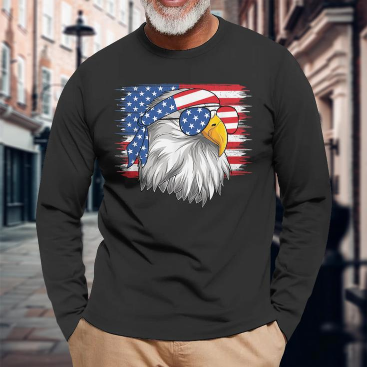 4Th Of July American Flag Patriotic Eagle Usa Long Sleeve T-Shirt T-Shirt Gifts for Old Men