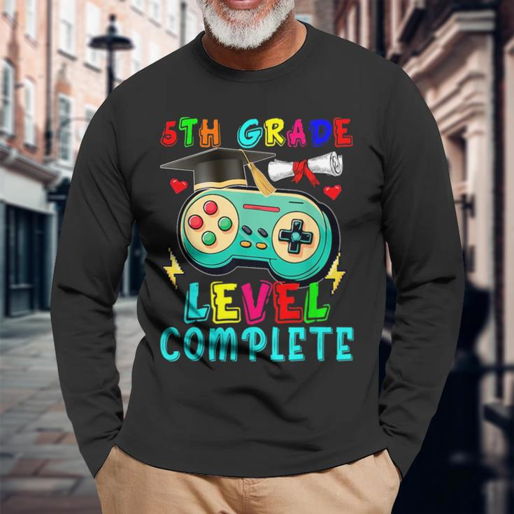 5Th Grade Level Complete Cute Game Controller Gamer Graduate Long Sleeve T-Shirt T-Shirt Gifts for Old Men
