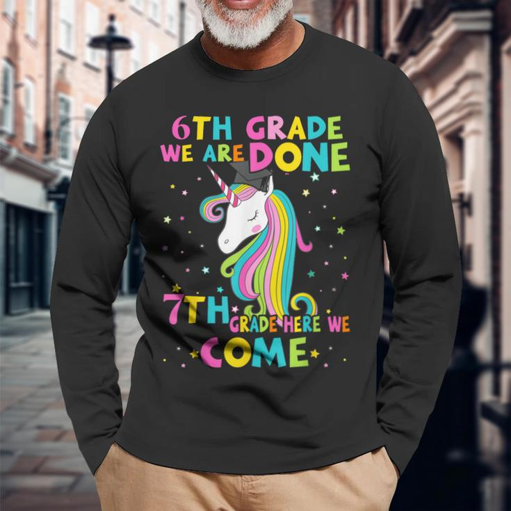 6Th Grade Graduation Magical Unicorn 7Th Grade Here We Come Long Sleeve T-Shirt T-Shirt Gifts for Old Men
