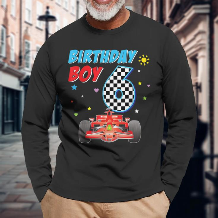 6Th Sixth Happy Birthday Racing Car Boy 6 Year Old Kid Racing Long Sleeve T-Shirt T-Shirt Gifts for Old Men
