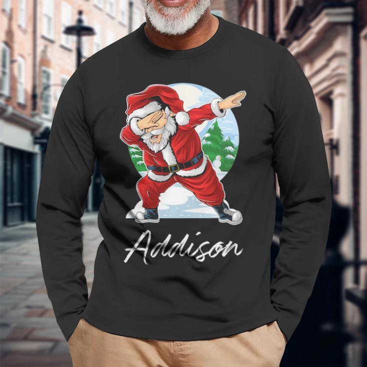 Addison Name Santa Addison Long Sleeve T-Shirt Gifts for Old Men