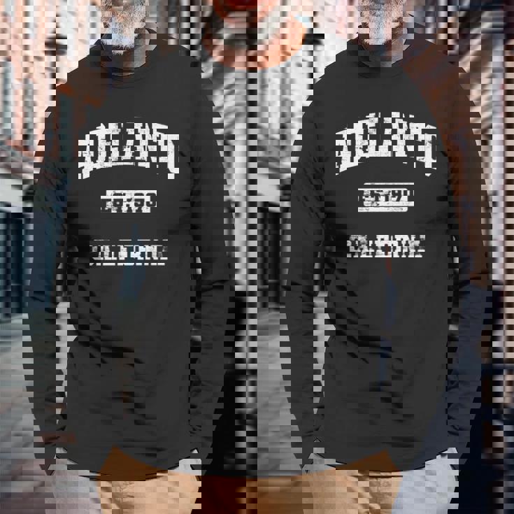 Adelanto California Ca Vintage State Athletic Style Long Sleeve T-Shirt Gifts for Old Men