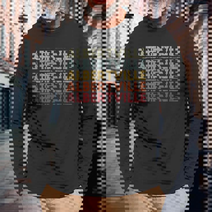 Albertville Alabama Albertville Al Retro Vintage Text Long Sleeve T-Shirt Gifts for Old Men