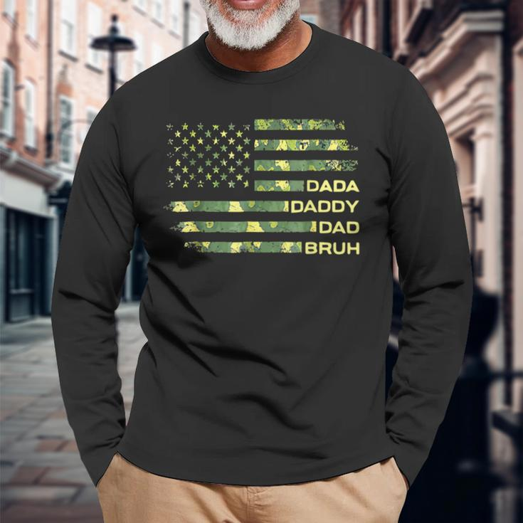 American Flag Usa Dada Daddy Bruh Fathers Day Long Sleeve T-Shirt T-Shirt Gifts for Old Men